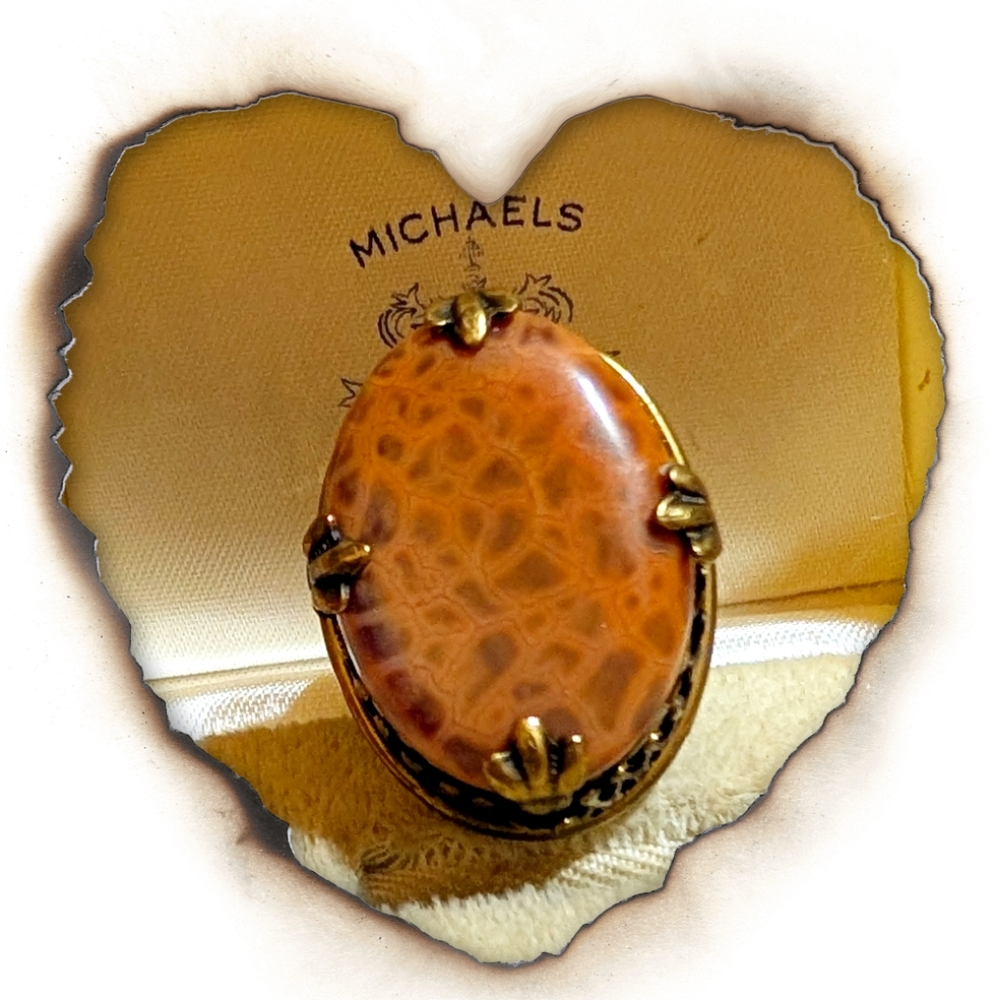 Retired Jan Michaels Leopard Jasper Ring - Picture 5 of 5